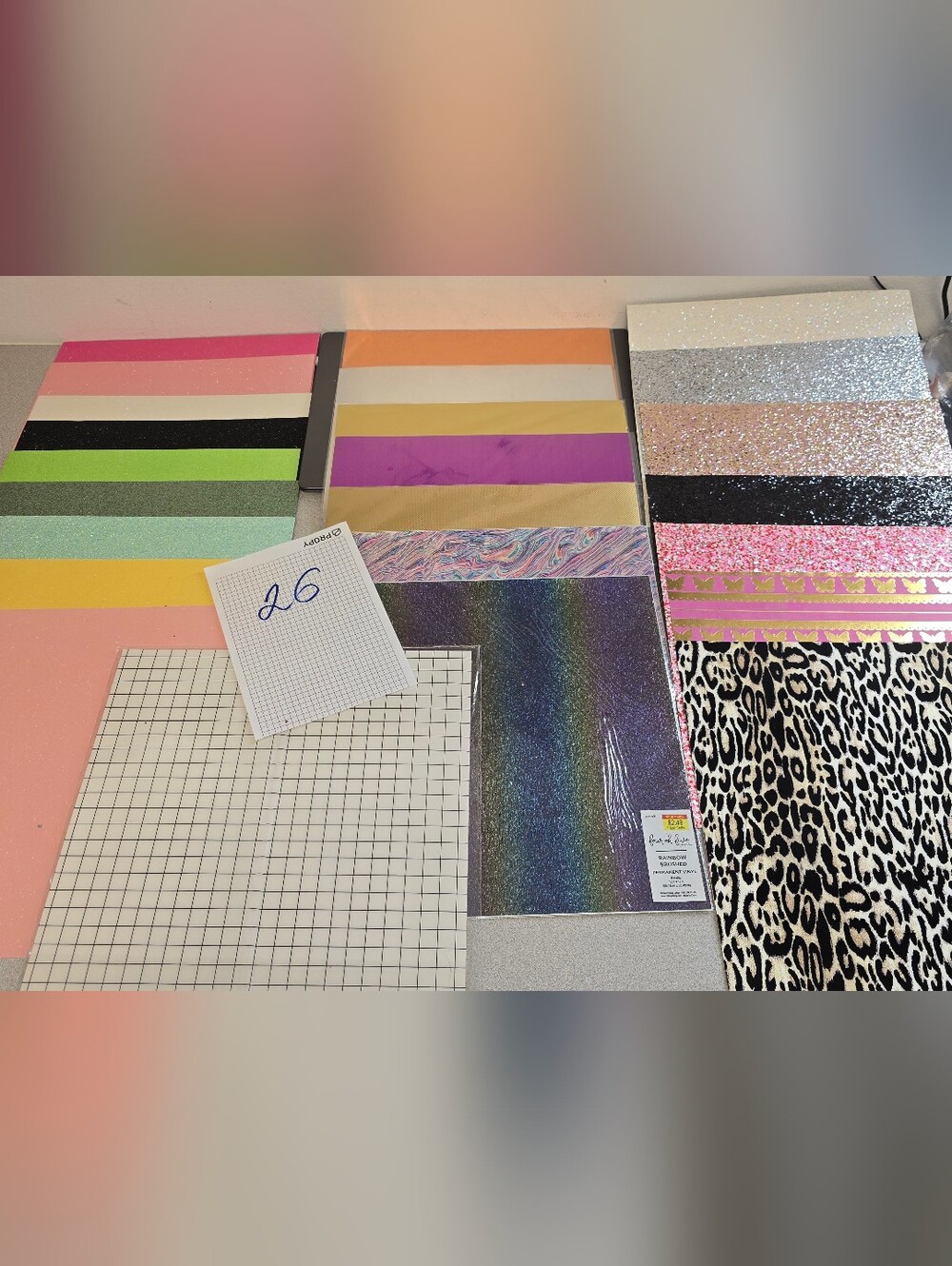 26 Glitter & Specialty Craft Paper Vinyl Sheets 12x12 Scrapbook Cricut